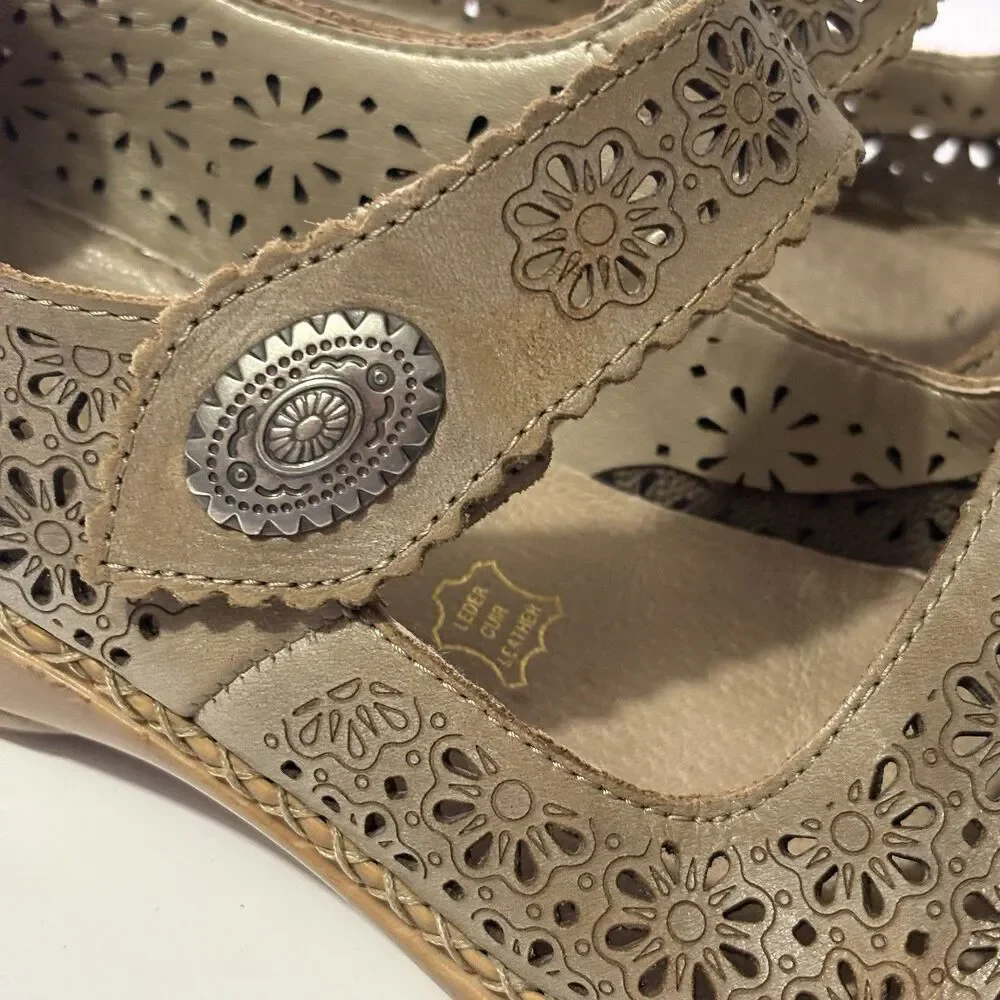 Rieker Antistress Womens Mirjam Leather Mary Jane Heels Sz 38 US 7.5 Comfort
